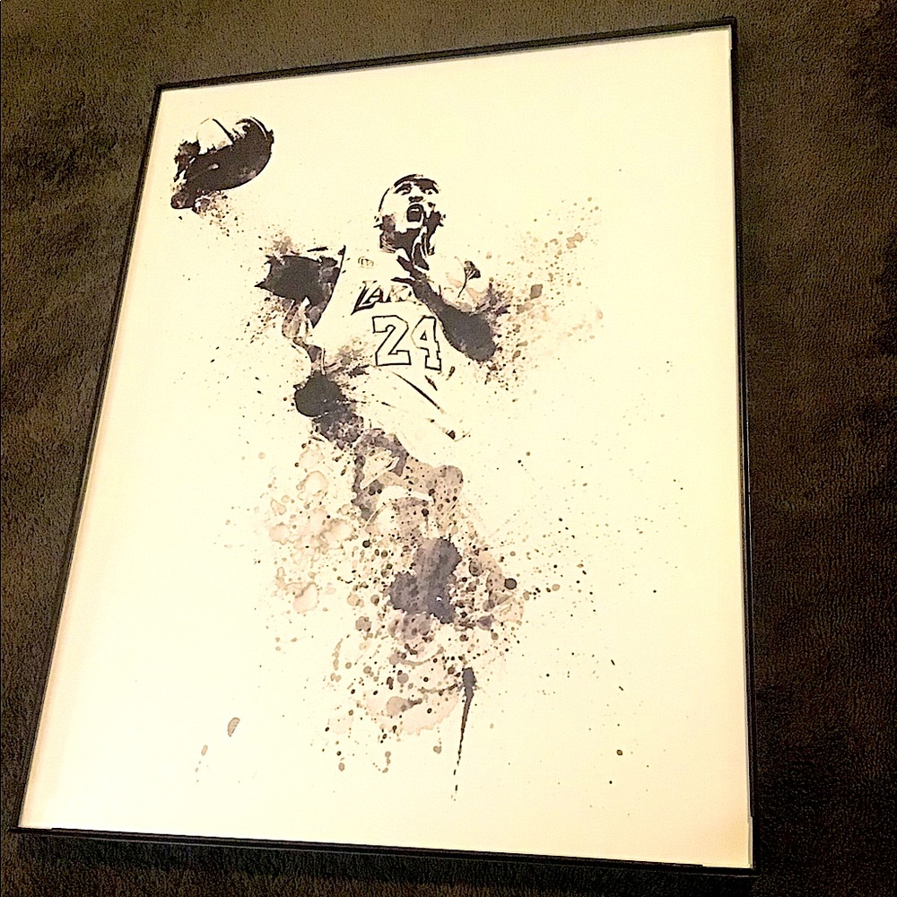 Kobe Bryant Tribute Print Photo Framed 8 x 11